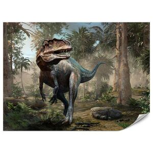 Muralo FOTOTAPETA Pre Mládežnícku Izbu Realistický Dinosaur Džungľa Palmy 450 x 315 cm vyobraziť