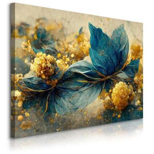Muralo OBRAZ NA PLÁTNE Abstraktné Kvety Listy 3D Glamour Štýl 120 x 80 cm vyobraziť