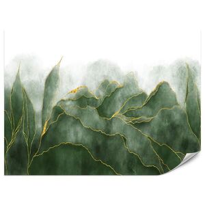 Muralo FOTOTAPETA Pre Spálňu Abstraktné Zelené Akvarelové Listy Glamour 400 x 280 cm vyobraziť