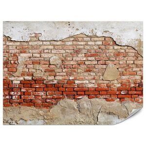 Muralo FOTOTAPETA Pre Obývaciu Izbu Stará Popraskaná Červená Tehlová Stena Rustikálna 450 x 315 cm vyobraziť