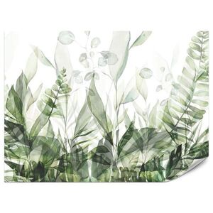 Muralo FOTOTAPETA Pre Spálňu Akvarel Tropické Zelené Listy Exotická Listy 150 x 105 cm vyobraziť