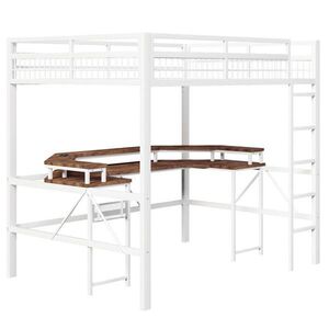 STILVORA VYSOKÁ POSTEĽ 140/200 cm biela s LED, stolom, USB/Type-C a stenou vyobraziť