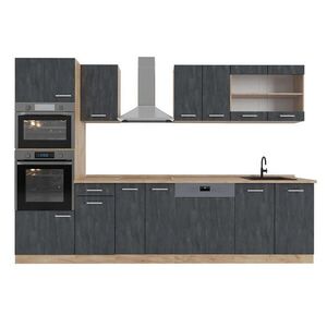Vicco KUCHYNSKÝ KÚT R-Line Čierny betón/dub Goldkraft 300 cm AP dub vyobraziť