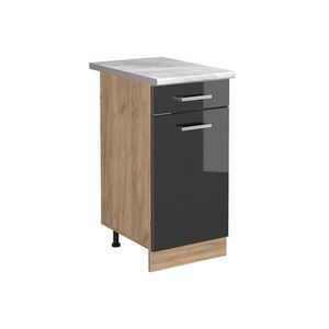 Vicco KUCHYNSKÁ SPODNÁ SKRINKA R-Line, Antracit vysoký lesk/Dub Goldkraft, 40 cm Marmori työtaso vyobraziť