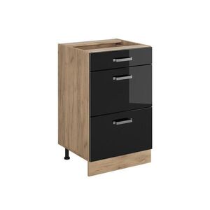 Vicco KUCHYNSKÁ SPODNÁ SKRINKA R-Line, Čierny vysoký lesk/Dub Goldkraft, 50 cm bez pracovnej dosky vyobraziť