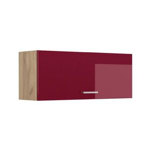 Vicco NÁSTENNÁ SKRINKA R-Line, Červený vysoký lesk/Dub Goldkraft, 100 cm Plochý vyobraziť
