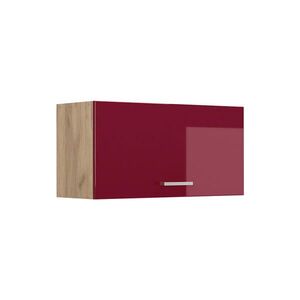 Vicco NÁSTENNÁ SKRINKA R-Line, Červený vysoký lesk/Dub Goldkraft, 80 cm Plochý vyobraziť