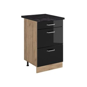 Vicco KUCHYNSKÁ SPODNÁ SKRINKA R-Line, Čierny vysoký lesk/Dub Goldkraft, 50 cm antrasiitti työtaso vyobraziť