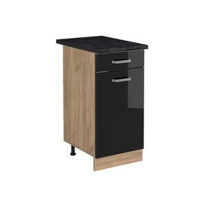 Vicco KUCHYNSKÁ SPODNÁ SKRINKA R-Line, Čierny vysoký lesk/Dub Goldkraft, 40 cm antrasiitti työtaso vyobraziť
