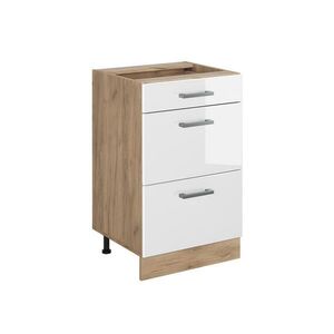 Vicco KUCHYNSKÁ SPODNÁ SKRINKA R-Line, Biely vysoký lesk/Dub Goldkraft, 50 cm bez pracovnej dosky vyobraziť