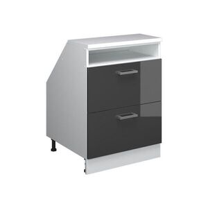 Vicco ŠIKMÁ SKRIŇA Rion Antracit vysoký lesk 60 x 81.6 cm s 2 zásuvkami, korpus skrine hĺbka 60 cm vyobraziť