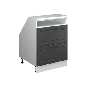 Vicco ŠIKMÁ SKRIŇA Rion Antracitový vidiecky dom 60 x 81.6 cm s 2 zásuvkami, korpus skrine hĺbka 60 cm vyobraziť