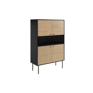 Livetastic VYSOKÁ KOMODA, dub, čierna, farba duba, 100/155/40 cm vyobraziť