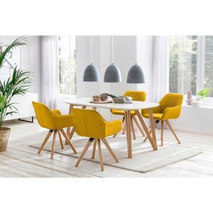 MID.YOU JEDÁLENSKÁ ZOSTAVA, dub, žltá, prírodná farba, biela vyobraziť