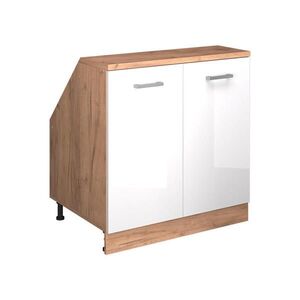 Vicco KUCHYNSKÁ SKRIŇA PRE ŠIKMÉ STRECHY R-Line Biely vysoký lesk 80 cm s 2 dverami, korpus skrine hĺbka 60 cm vyobraziť