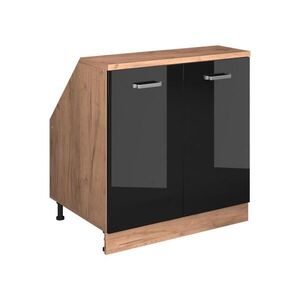 Vicco WARDROBE FOR SLOPING CEILING Rion Čierny vysoký lesk 80 x 81.6 cm s 2 dverami, korpus skrine hĺbka 60 cm vyobraziť