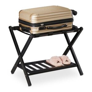 Relaxdays STOJAN NA KUFRE Čierna skladací vyobraziť