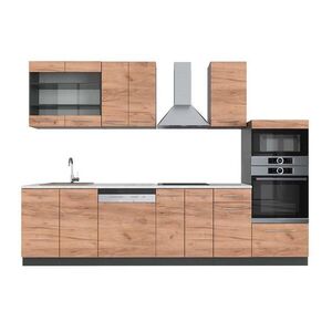Vicco KUCHYNSKÝ KÚT Fame-Line Goldkraft dub/antracit 300 cm s vysokou skriňou, AP mramor vyobraziť