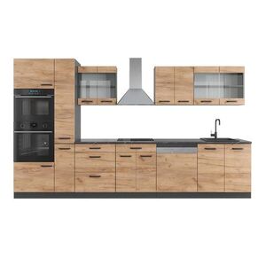 Vicco KUCHYNSKÝ KÚT R-Line Goldkraft dub/antracit 350 cm s vysokou skrinkou, bez pracovnej dosky vyobraziť