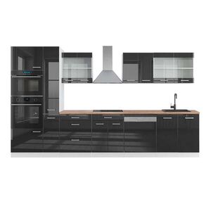 Vicco KUCHYNSKÁ LINKA R-Line Antracit vysoký lesk/biela 350 cm s vysokou skriňou, dub AP vyobraziť