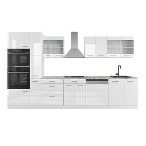 Vicco KUCHYNSKÝ KÚT R-Line Biela vysoký lesk/biela 350 cm s vysokou skrinkou, s pracovnou doskou vyobraziť
