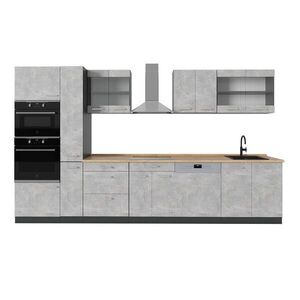 Vicco KUCHYNSKÝ KÚT R-Line Betón/antracit 350 cm bez pracovnej dosky vyobraziť