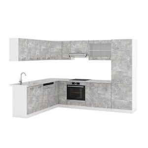 Vicco ROHOVÁ KUCHYŇA R-Line, betón/biely, 287 x 227 cm s pracovnou doskou vyobraziť