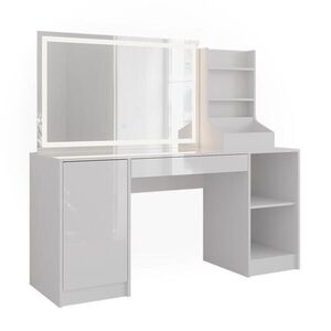 Vicco TOALETNÝ STOLÍK Sherry, biely/Biely vysoký lesk, 158.2 cm so zrkadlom LED vyobraziť