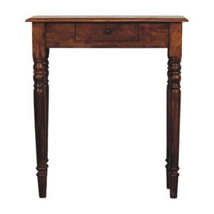 Artisan Furniture KONZOLOVÝ stolík z masívneho dreva v gaštanovohnedom odtieni so sústruženými nohami, 1 zásuvka vyobraziť