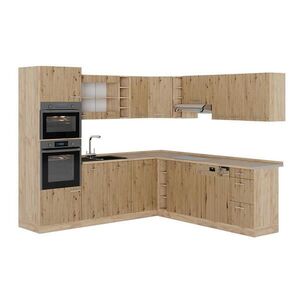 Vicco ROHOVÁ KUCHYŇA R-Line, Remeselný dub/Dub Goldkraft, 247 x 237 cm bez pracovnej dosky vyobraziť