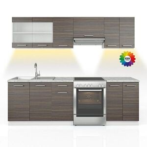 Vicco KUCHYNSKÁ LINKA R-Line, Ušľachtilá šedá/biely, 240 cm s pracovnou doskou s LED pásikom vyobraziť