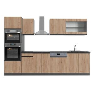 Vicco KUCHYNSKÝ KÚT R-Line Goldkraft dub/antracit 300 cm Tvar J, s vysokou skrinkou, bez pracovnej dosky vyobraziť