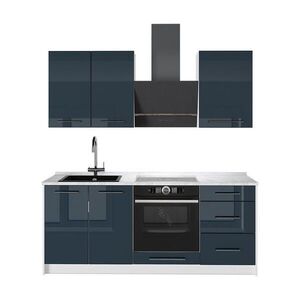 Vicco SAMOSTATNÁ KUCHYŇA Fame-Line, Tmavo modrá vysoký lesk/biely, 190 cm, AP Marble vyobraziť