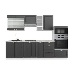 Vicco KUCHYNSKÝ KÚT Fame-Line Antracit zlatá/biela 280 cm , AP Marble vyobraziť