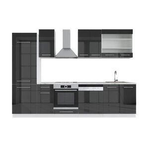 Vicco KUCHYNSKÝ KÚT Fame-Line Antracit vysoký lesk/biela 300 cm , AP Marble vyobraziť