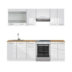 Vicco KUCHYNSKÝ KÚT Fame-Line Biela vysoký lesk/biela 240 cm , AP Oak vyobraziť