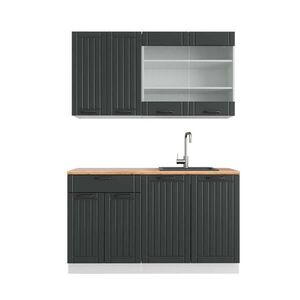 Vicco JEDNOLÔŽKOVÁ KUCHYŇA Fame-Line Antracitový vidiecky dom/biela 140 cm , AP Oak vyobraziť