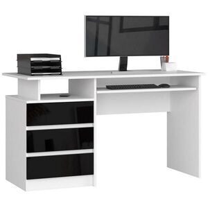RAUMHIRSCH FURNITURE PÍSACÍ STÔL Biela matná, Čierna lesklá 77/135/60 vyobraziť