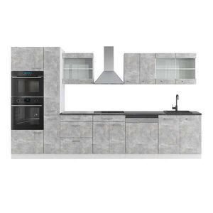 Vicco KUCHYNSKÁ LINKA R-Line Betón/Biela 350 cm s vysokou skrinkou, AP antracit vyobraziť