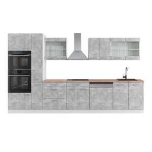 Vicco KUCHYNSKÁ LINKA R-Line Betón/Biela 350 cm s vysokou skriňou, dub AP vyobraziť
