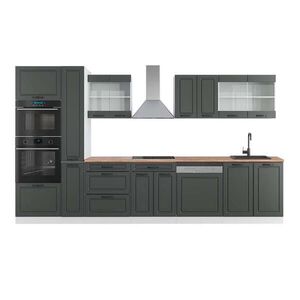 Vicco KUCHYNSKÁ LINKA R-Line Antracitový vidiecky dom/biela 350 cm s vysokou skriňou, dub AP vyobraziť