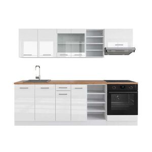 Vicco KUCHYNSKÝ KÚT R-Line Biela vysoký lesk/biela 240 cm , AP Oak vyobraziť