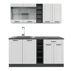 Vicco JEDNOLÔŽKOVÁ KUCHYŇA R-Line Biely vidiecky dom/antracit 160 cm , AP Antracit vyobraziť