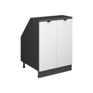 Vicco KUCHYNSKÁ SKRIŇA PRE ŠIKMÉ STRECHY R-Line Biele zvlnenie 60 cm s 2 dverami, korpus skrine hĺbka 60 cm vyobraziť