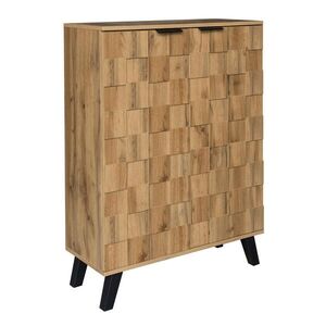 Modfu BOTNÍK z drevotriesky 80, 5x35x109, 5 cm vo farbe dreva s nastaviteľnými policami a tichým zatváraním vyobraziť