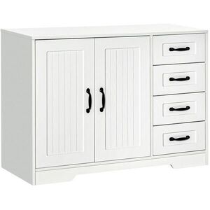 Modfu KOMODA z MDF 105x40x76 cm biela s nastaviteľnou policou, 4 zásuvkami a ochranou proti prevráteniu vyobraziť