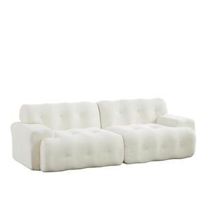 Modfu DVOJMIESTNA pohovka z chenille 224x104x66 cm béžová bez montáže s ergonomickým tvarom a širokými podrúčkami vyobraziť