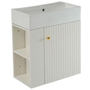 Modfu KÚPEĽŇOVÁ skrinka s umývadlom z drevotriesky 55x31x66, 5 cm biela s úložným priestorom vyobraziť