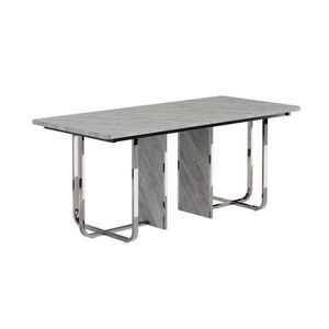 Modfu JEDÁLENSKÝ stôl z MDF a kovu 180x80x75 cm sivý s pevnou kovovou konštrukciou a ľahkou údržbou vyobraziť