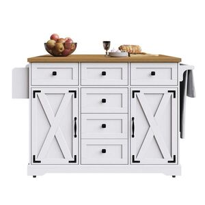 Modfu KUCHYNSKÝ servírovací vozík z MDF a kovu 147x70x93 cm biely rozkladací na jedálenský stôl, s úložným priestorom vyobraziť